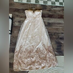 Adrianna Papell Elegant Cream Lace Dress